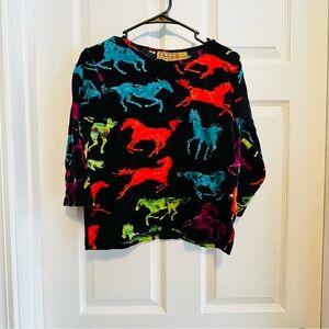 Colorful Don’t Mess With Texas Sweater Sequins Embroidered Size Large